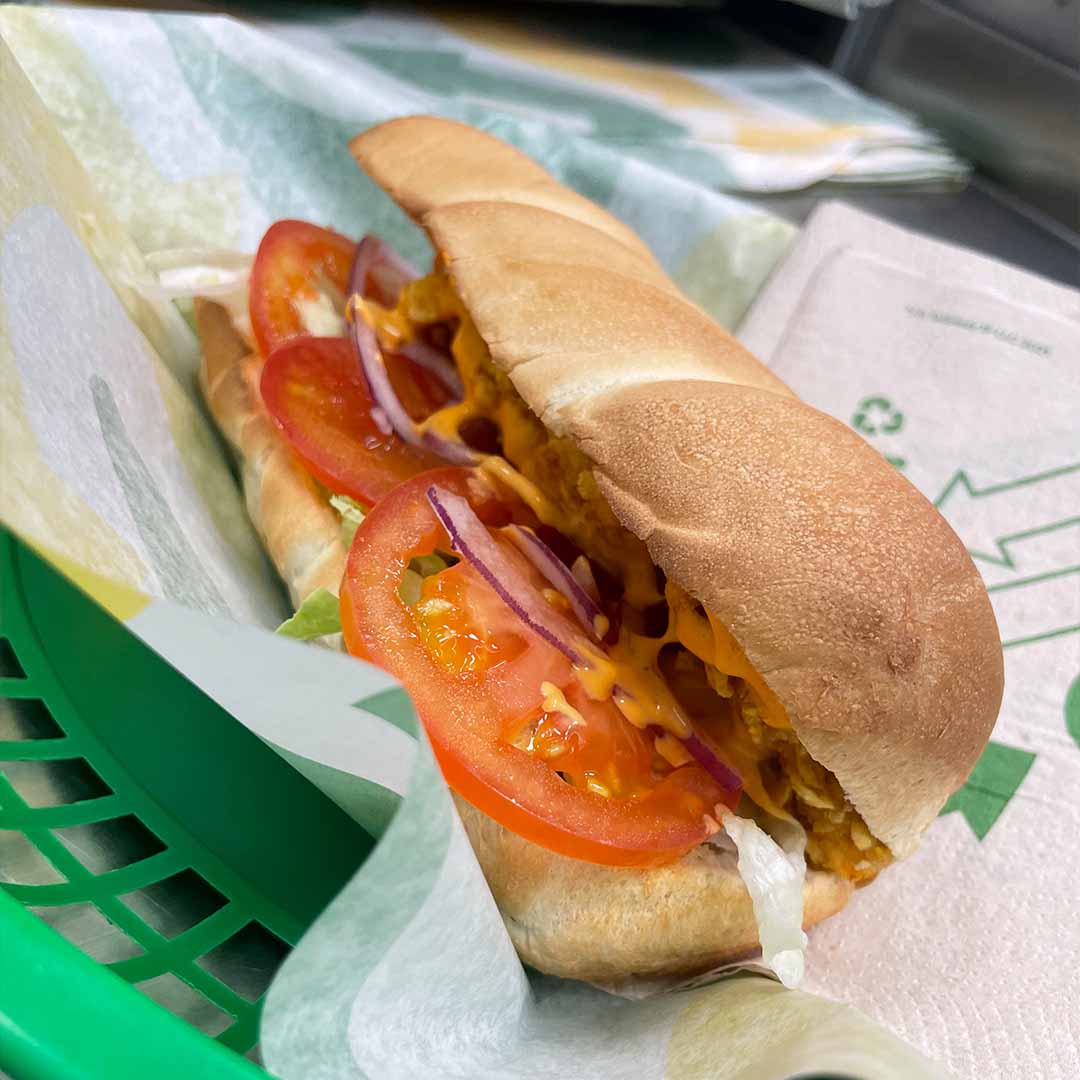 En footlong sandwich fra Subway i Kolding Storcenter. 